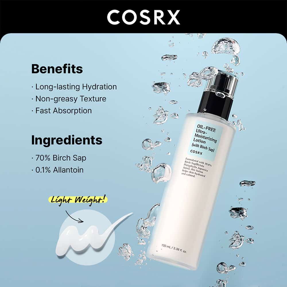 COSRX Oil-Free Ultra-Moisturizing Lotion (With Birch Sap) 100ml - Image 2