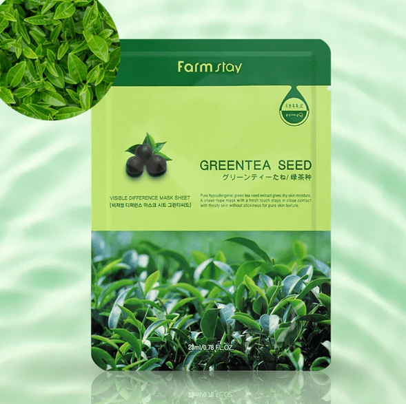 FARM STAY Visible Difference Mask Sheet Green Tea Seed 1each
