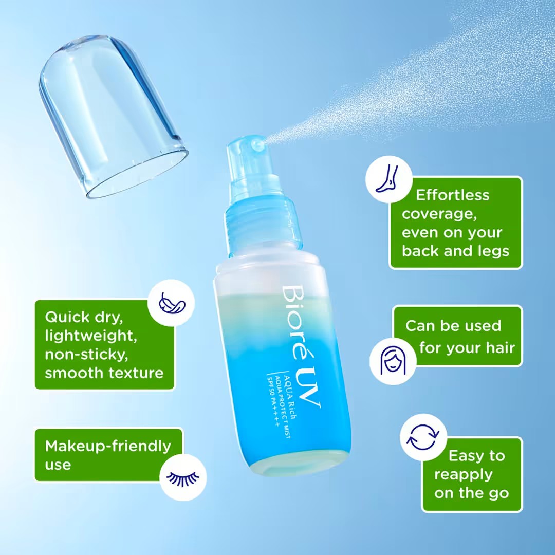 KAO BIORE UV Aqua Rich Aqua Protect Mist SPF50 PA++++ 60ml - Image 7